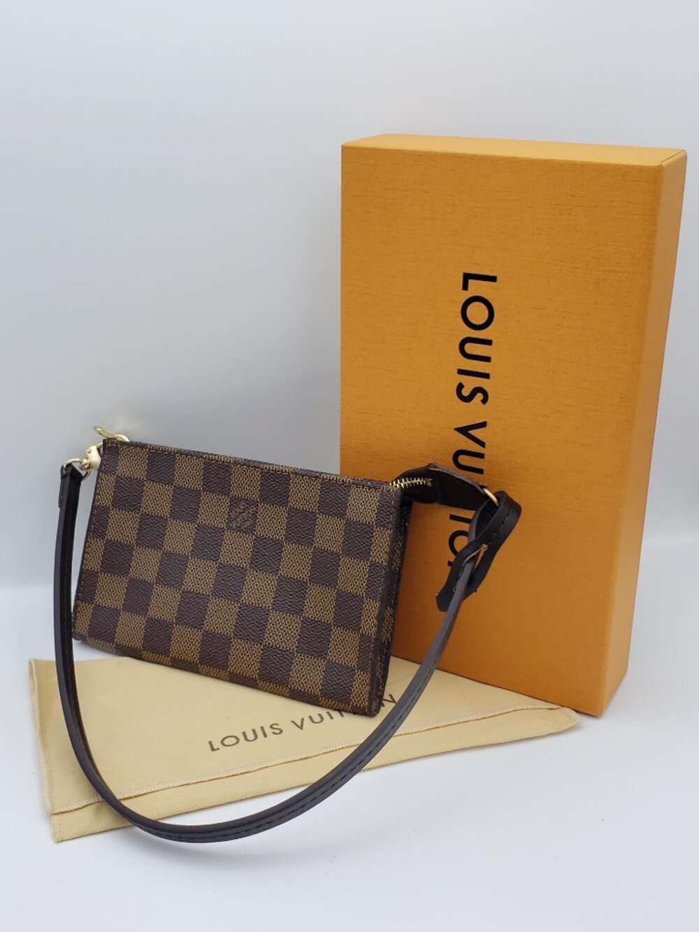 Louis Vuitton Brown Damier Wristlet Pochette